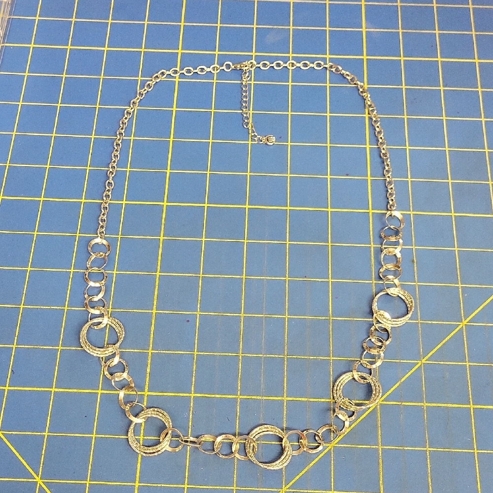 C 1946 Bogoff Vintage Silver Tone Round Circle Chain 30